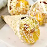 Peach Cobbler Cheesecake Cones Recipe
