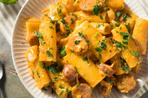Homemade Sausage and Fennel Rigatoni with Cream Sauce